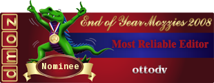 End of Year 2008 Mozzie Awards - Most Reliable Editor - Nominee