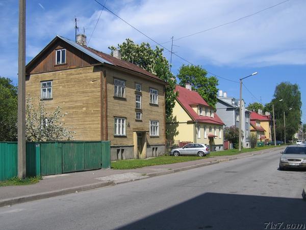 A row of wooden house in Kalamaja
