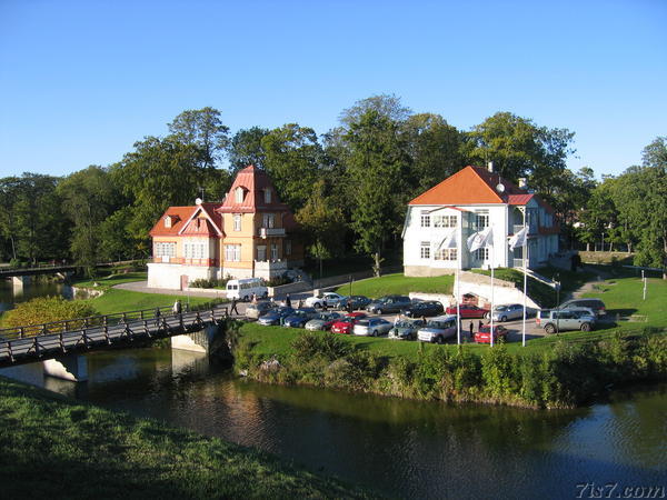 Kuressaare villas in summer.