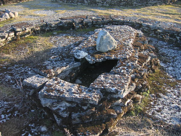 Grave with cover.