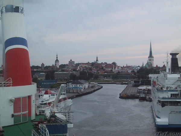 Tallinn's Old town seen from the ferry