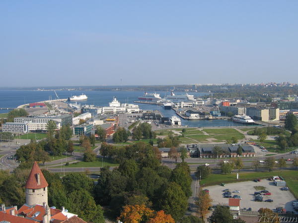 The port of Tallinn seen from Oleviste church