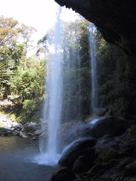 Misol Ha Waterfall Seen From Behind