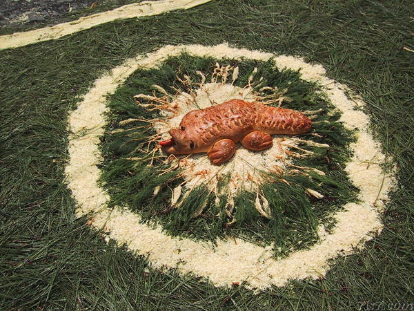 alfombras de semana santa en guatemala. Bread alfombra. Semana Santa