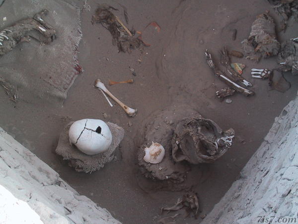 Hole in Skull in Cemeterio de Cauchilla